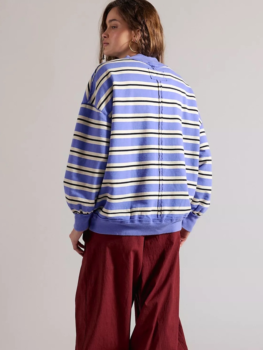 RARE Free People Palm Springs Striped Pullover🩵 - Picture 3 of 4